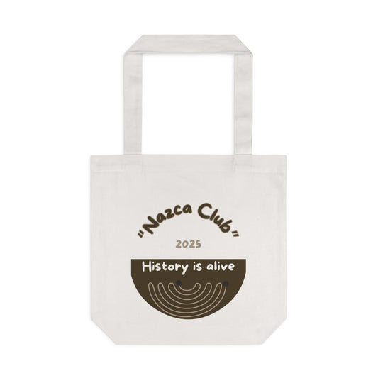 Nazca Club Cotton Tote Bag - Unique Art Design for Everyday Use