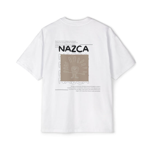 Nazca-Oversized Tee for Men with Dropped Shoulders and Carded Cotton Fabric