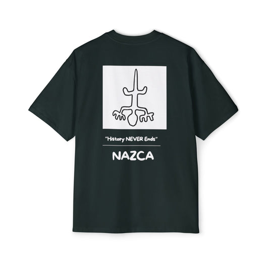 Nazca-Oversized Tee for Men with Dropped Shoulders and Carded Cotton Fabric